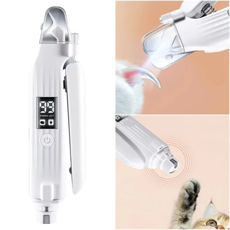 LixaPet™ — Lixador de Unhas Elétrico com Luz LED para Cães e Gatos