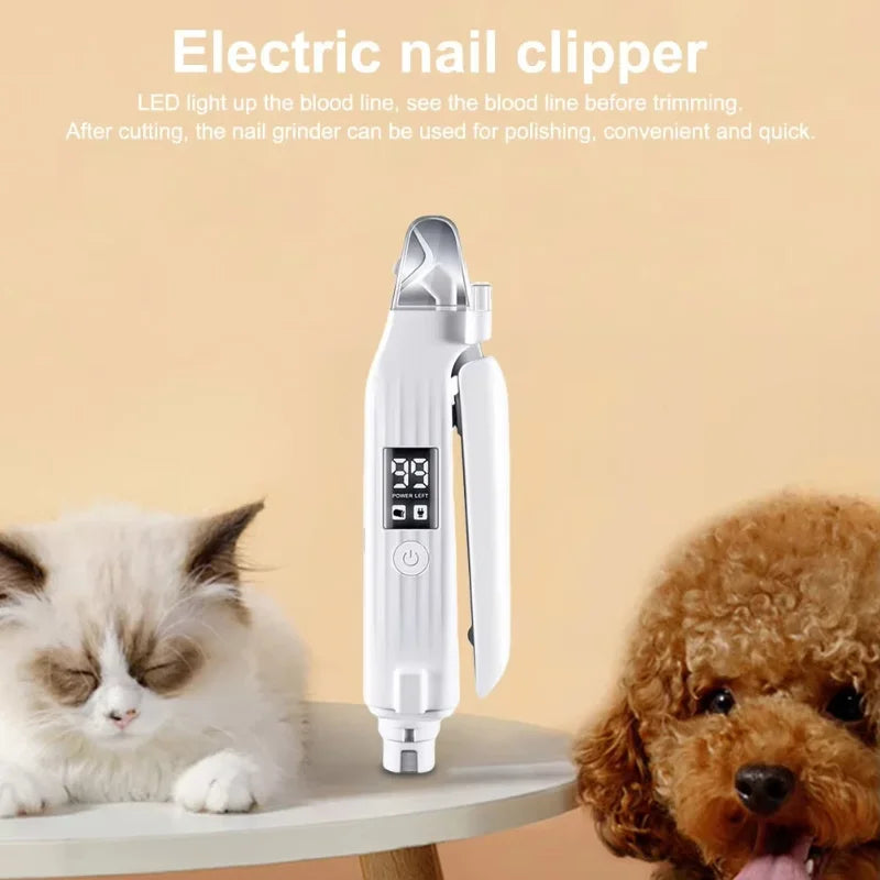 LixaPet™ — Lixador de Unhas Elétrico com Luz LED para Cães e Gatos