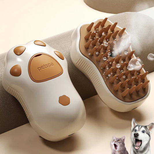 EscovaVapor — Escova Elétrica 3 em 1 com Spray e Massagem para Pets
