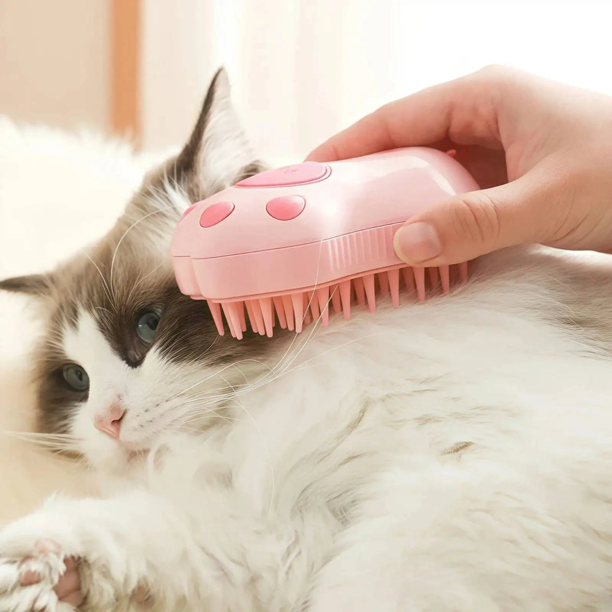EscovaVapor — Escova Elétrica 3 em 1 com Spray e Massagem para Pets